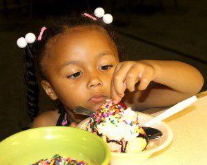 child eating icecream