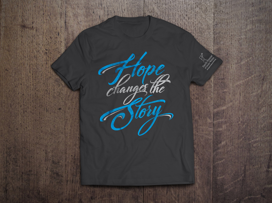 Gray t-shirt with phrase Hope Changes the Story